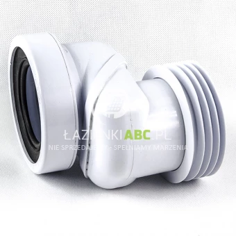 Przyłącze kanalizacyjne krótkie 12,5cm mimośrodowe przesunięcie 6cm z uszczelką wargową, z uszczelką kołnierzową McAlpine WC-LO-6