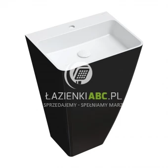 Umywalka wolnostojąca 55x43 Omnires Marble+ PARMA PARMAUWBCP czarny połysk