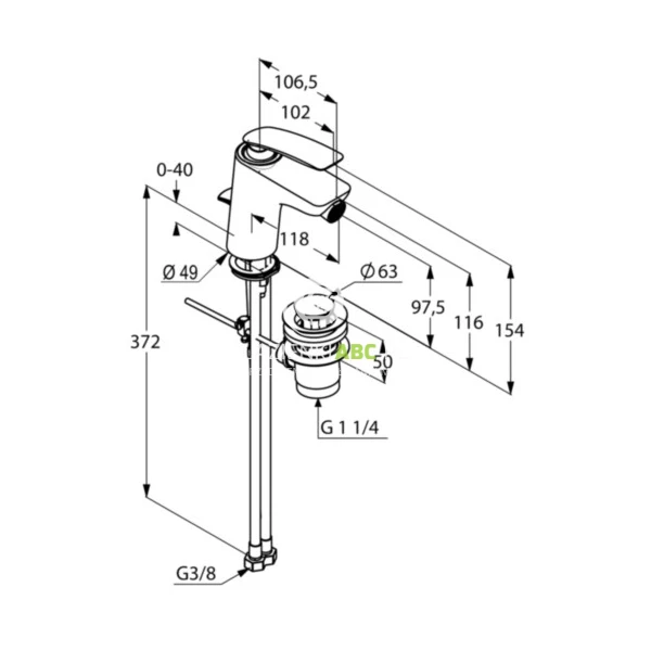 Bateria-bidetowa-korek-Kludi-BALANCE-522168775-czarna-mat-115704