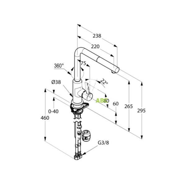 Bateria-kuchenna-295-mm-Kludi-L-INE-408518775-czarna-mat-obrotowa-wyciagana-wylewka-78825