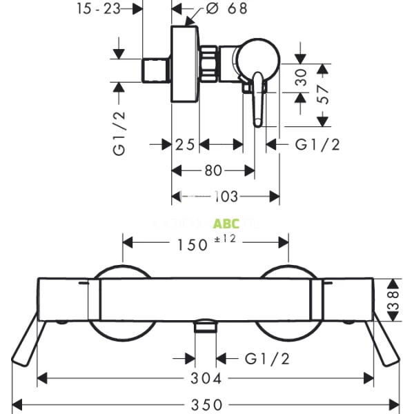 Bateria-natryskowa-scienna-termostatyczna-Hansgrohe-ECOSTAT-COMFORT-CARE-13117000-64221
