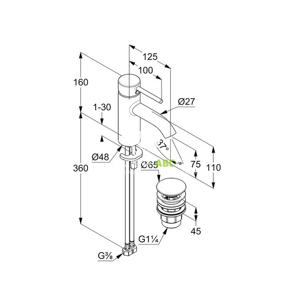 Bateria-umywalkowa-75-Kludi-BOZZ-382663976-czarna-mat-wyprzedaz-180445