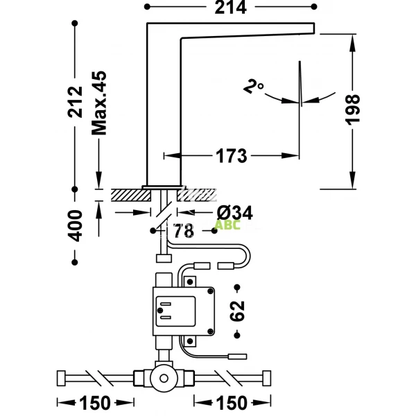 Bateria-umywalkowa-bezdotykowa-z-systemem-mieszania-wstepnego-Tres-SLIM-EXCLUSIVE-20261320AC-stal-139646