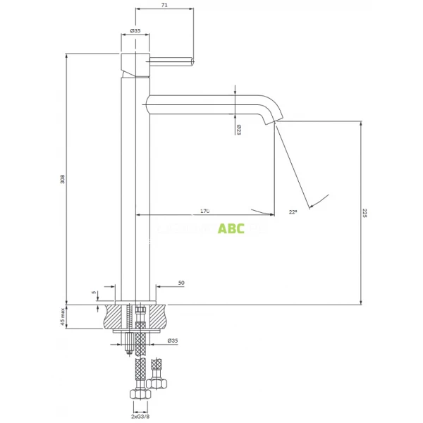 Bateria-umywalkowa-wysoka-Omnires-Y-Y1212CPB-miedz-szczotkowana-151191