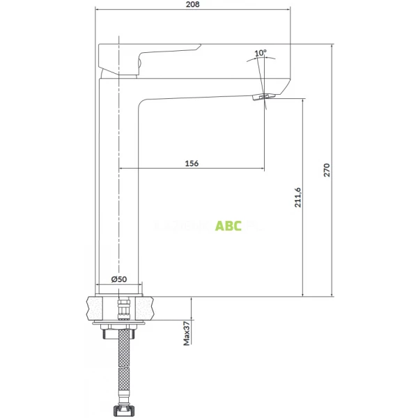 Bateria-umywalkowa-wysoka-korek-metal-Cersanit-MILLE-S951-355-biala-122182