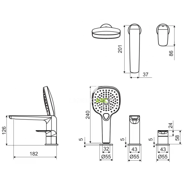 Bateria-wannowa-3-otworowa-Excellent-CLEVER-2.0-AREX.4134GB-zloty-szczotkowany-180471