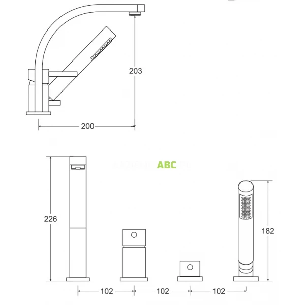 Bateria-wannowa-4-otworowa-Besco-DECCO-BW-D4-ZL-zlota-124351