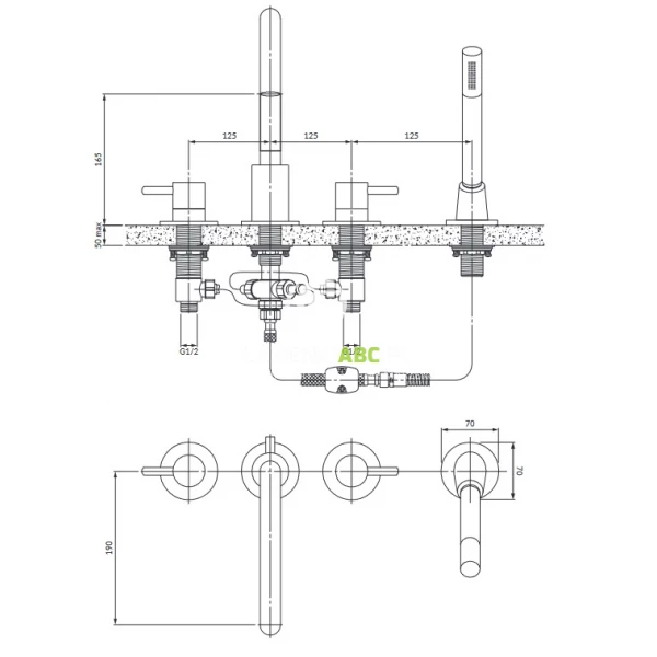 Bateria-wannowa-4-otworowa-Omnires-Y-Y1232CPB-miedz-szczotkowana-151196