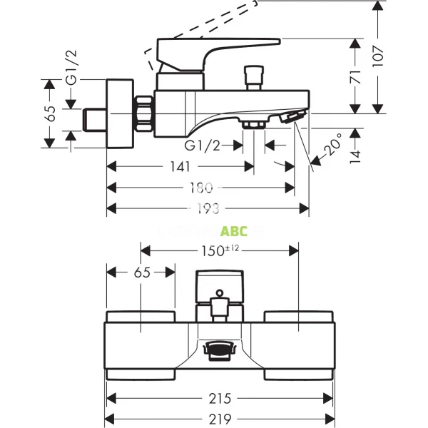 Bateria-wannowa-natynkowa-Hansgrohe-METROPOL-32540340-czarny-chrom-szczotkowany-128787