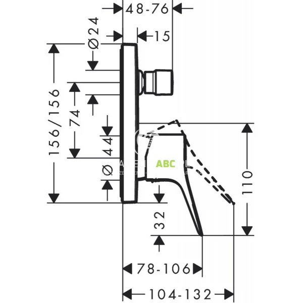 Bateria-wannowa-podtynkowa-element-zewnetrzny-Hansgrohe-VIVENIS-75415670-czarny-mat-133655