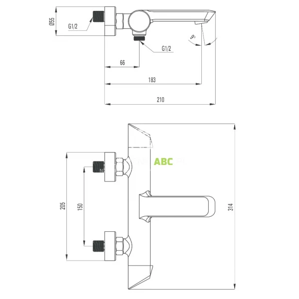 Bateria-wannowa-scienna-Deante-ARNIKA-BQA-N10M-czarna-99599