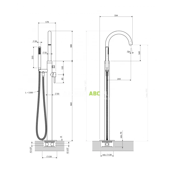 Bateria-wannowa-wolnostojaca-Omnires-Y-Y1233-SCPB-miedz-szczotkowana-201457
