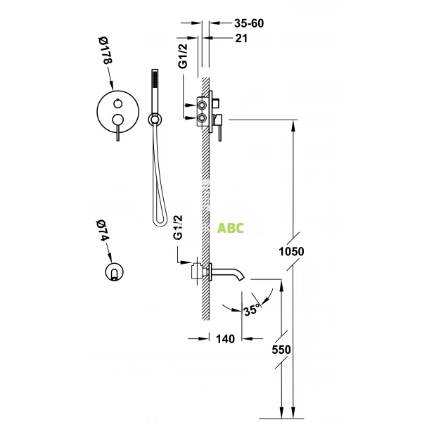 Bateria-wannowo-prysznicowa-podtynkowa-Rapid-Box-z-kompletem-natryskowym-Tres-STUDY-EXCLUSIVE-26228006NM-czarna-mat-139029