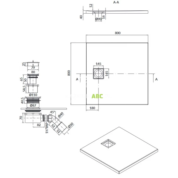 Brodzik-kwadratowy-80x4-z-syfonem-Cersanit-TAKO-SLIM-S932-157-bialy-mat-130836