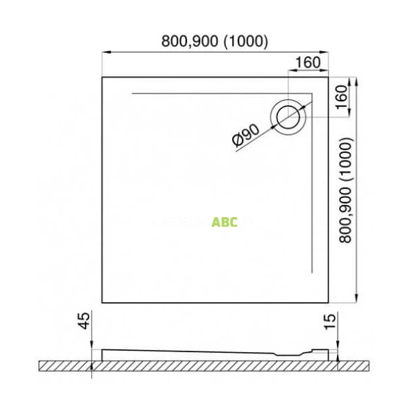 Brodzik-kwadratowy-90x90-Polimat-GEOS-00375-bialy-struktura-kamienia-107500