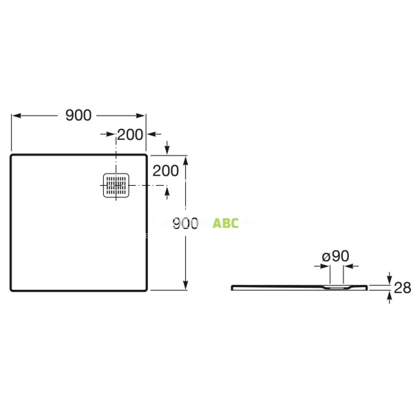 Brodzik-kwadratowy-90x90-syfon-Roca-TERRAN-AP10338438401630-perlowy-126317