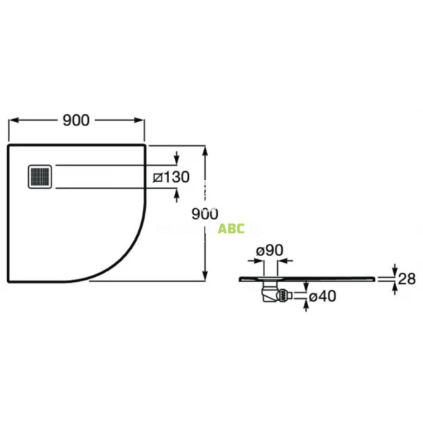 Brodzik-polokragly-90-cm-z-syfonem-w-komplecie-Roca-TERRAN-AP10538438401100-bialy-78153