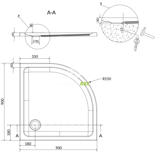 Brodzik-polokragly-90cm-Cersanit-TAKO-S204-002-60486