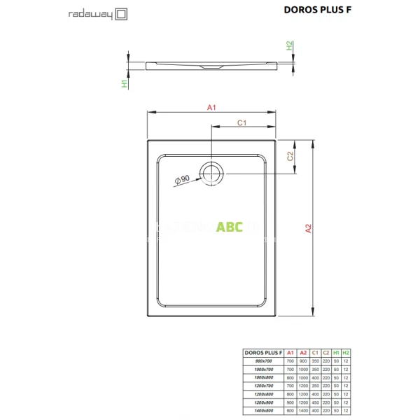 Brodzik-prostokatny-100xx70x5-5-Radaway-DOROS-PLUS-F-SDRFP1070-01-97440