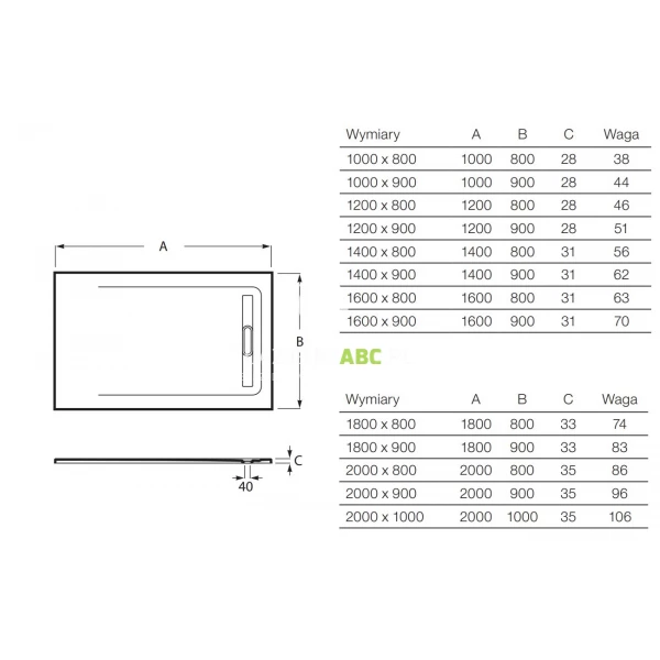 Brodzik-prostokatny-160x80-Roca-AQUOS-AP60164032001200-szary-lupek-117790