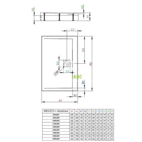 Brodzik-prostokatny-z-nozkami-140x90x14-5-Radaway-ARGOS-D-4ADN914-02-97410
