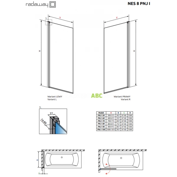 Czarny-parawan-nawannowy-60x150-Radaway-NES-8-BLACK-PNJ-I-10061060-54-01L-lewy-108264