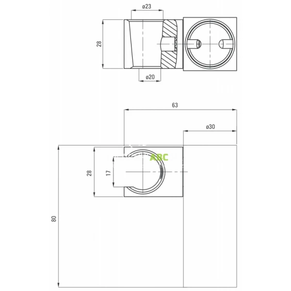 Czarny-uchwyt-punktowy-Deante-SQUARE-ANS-N21U-kwadratowy-103214