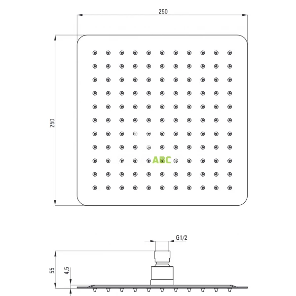 Deszczownica-kwadratowa-25x25-Deante-CASCADA-NAC-Z02K-zlota-168880