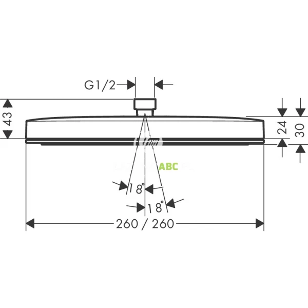 Deszczownica-prysznicowa-kwadratowa-26x26-EcoSmart-Hansgrohe-PULSIFY-E-24331670-czarna-mat-181719