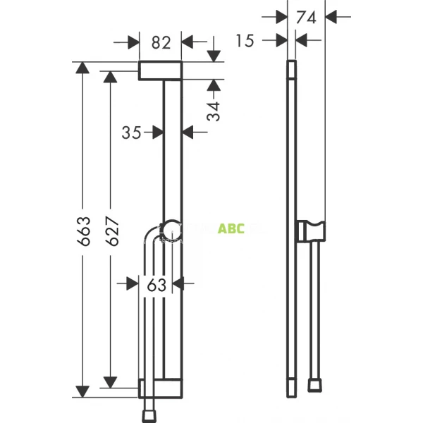 Drazek-prysznicowy-65-cm-E-Puro-z-suwakiem-waz-prysznicowy-160-cm-Hansgrohe-UNICA-24404670-czarny-mat-181727