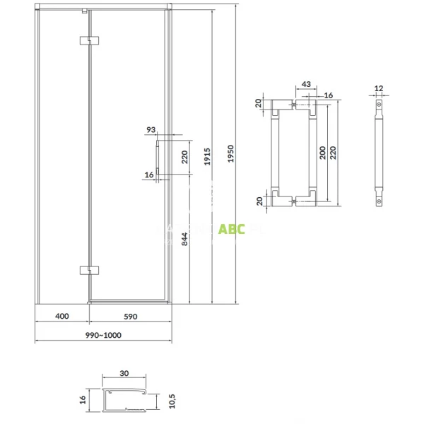 Drzwi-prysznicowe-100x195-Cersanit-LARGA-S932-129-czarne-lewe-130850