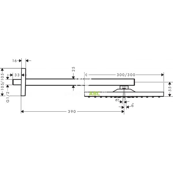 Glowica-prysznicowa-300-1jet-z-ramieniem-prysznicowym-Hansgrohe-Raindance-E-26238670-czarny-mat-139720