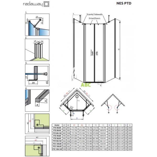 Kabina-pieciokatna-80x80-Radaway-NES-BLACK-PTD-10051000-54-01-10051400-54-01-czarna-125942