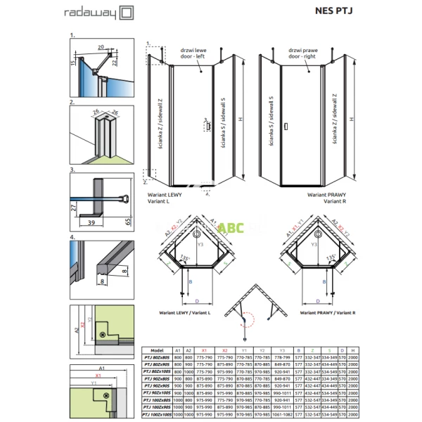 Kabina-pieciokatna-90x100-Radaway-NES-BLACK-PTJ-10052000-54-01R-10052800-54-01-czarna-prawa-120748