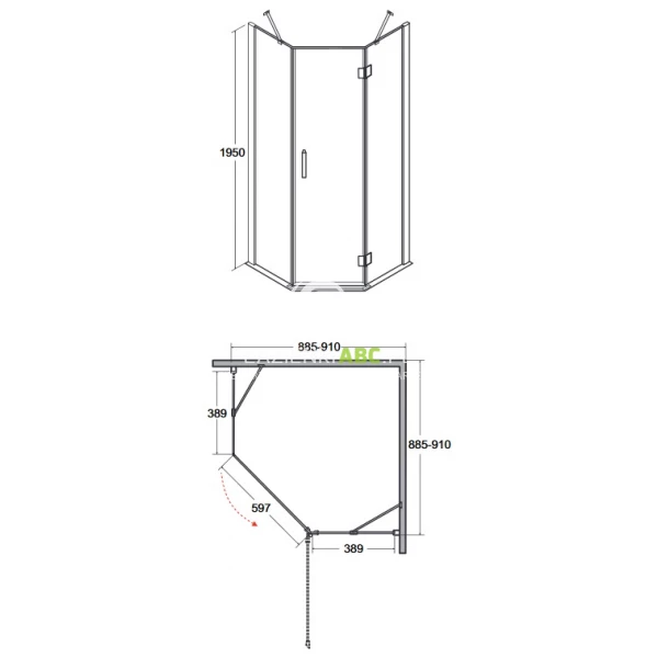 Kabina-pieciokatna-90x90-Besco-VIVA-V5P-90-195-C-prawa-104017