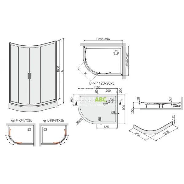 Kabina-polokragla-90x120-cm-komplet-prawa-Sanplast-TX5-602-271-0320-39-231-smW15-90993