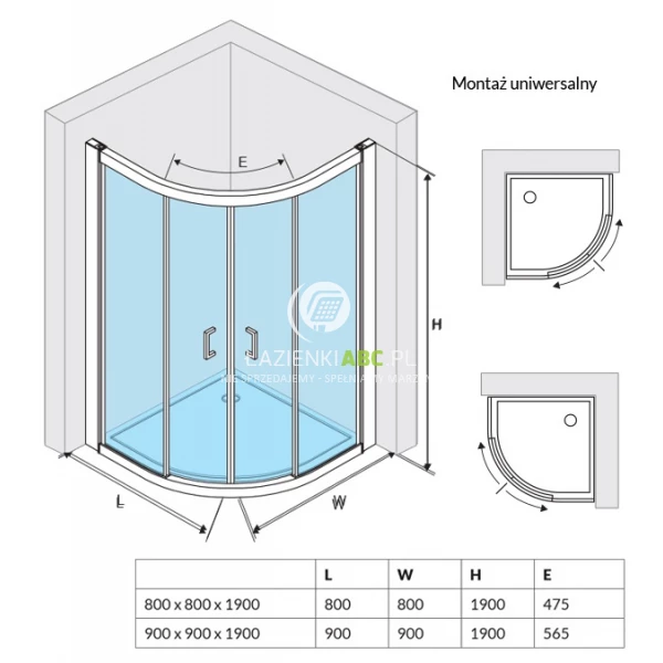 Kabina-polokragla-90x90-Clean-Control-Actima-SERIA-201-KAAC.1801.900-75919