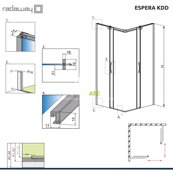 Kabina-prostokatna-100Lx80P-Radaway-ESPERA-KDD-380152-01L-380150-01R-97674