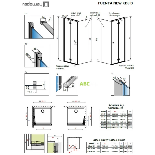 Kabina-prostokatna-100Lx90-Radaway-FUENTA-NEW-KDJ-B-384083-01-01L-384050-01-01-lewa-97587
