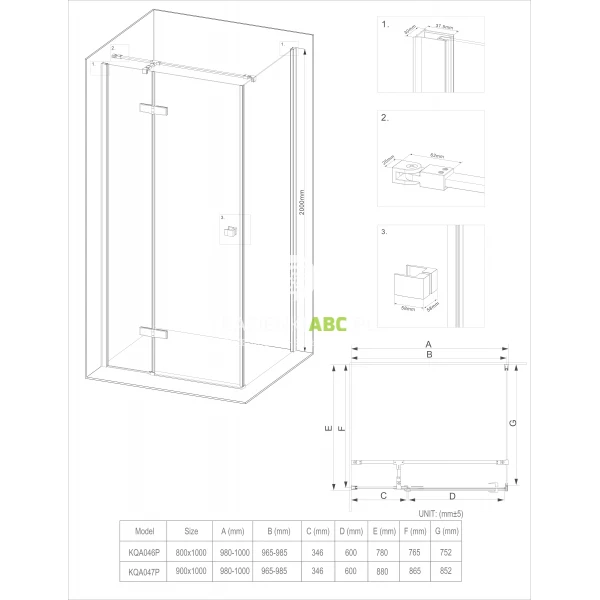 Kabina-prostokatna-90x100-Deante-ARNIKA-KQA-047P-czarna-101773