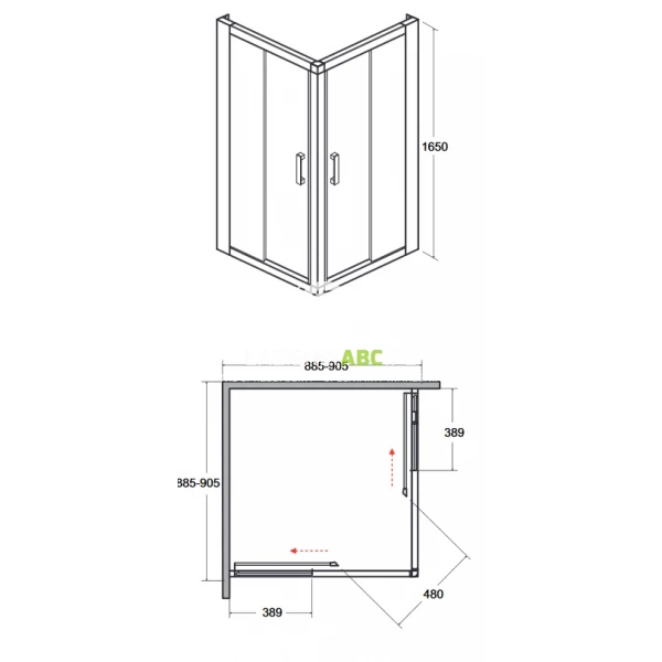Kabina-prysznicowa-kwadratowa-90x90x165-Besco-MODERN-MK-90-165-C-103941
