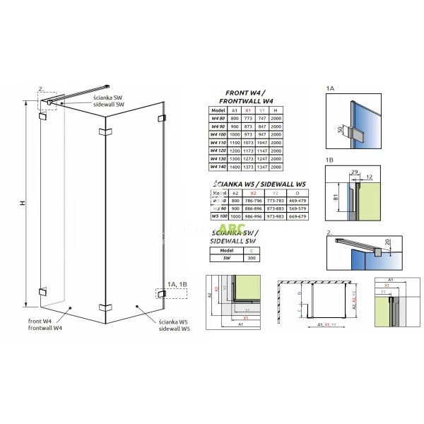 Kabina-walk-in-100x90-Radaway-EUPHORIA-WALK-IN-IV-383142-01-01-383151-01-01-383160-01-01-98052