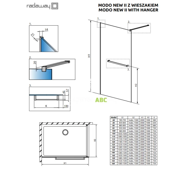 Kabina-walk-in-155cm-Radaway-MODO-NEW-II-389155-01-01W-z-wieszakiem-chrom-117989