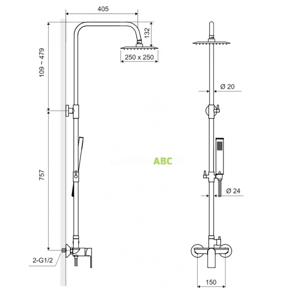 Kolumna-prysznicowa-Rain-Excellent-GLAD-ARNL.1181GL-zloty-179160