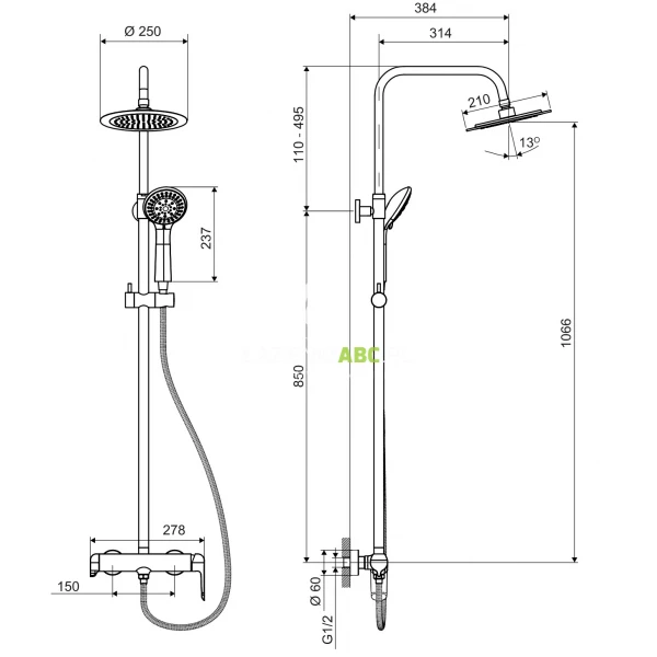 Kolumna-prysznicowa-scienna-Excellent-CLEVER-2.0-AREX.4181BS-czarny-soft-191781