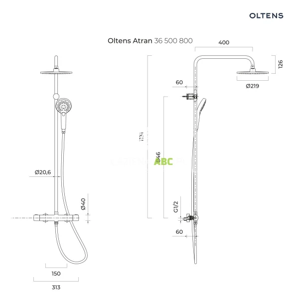 Kolumna-prysznicowa-termostatyczna-z-okragla-deszczownica-Oltens-ATRAN-36500810-zloto-szczotkowane-169348