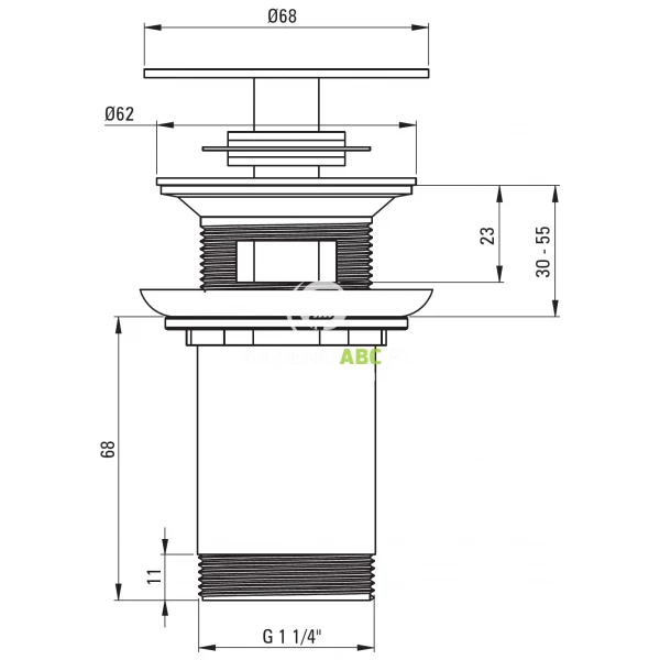Korek-click-clack-okragly-do-umywalki-lub-bidetu-z-tuleja-Deante-NHC-A10U-bialy-168717