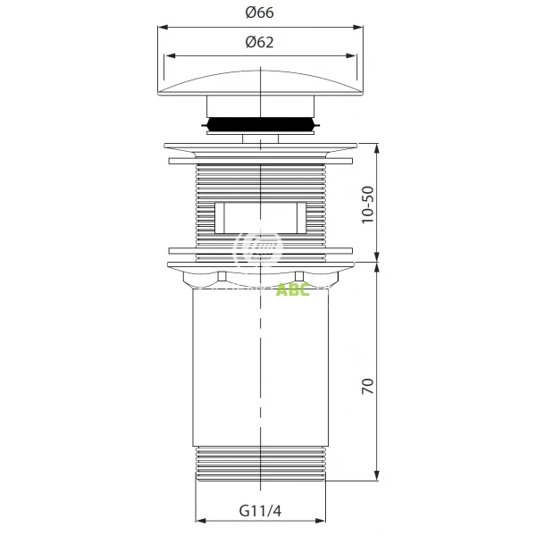 Korek-uniwersalny-umywalkowy-klik-klak-Cersanit-S951-702-zloty-mat-168592