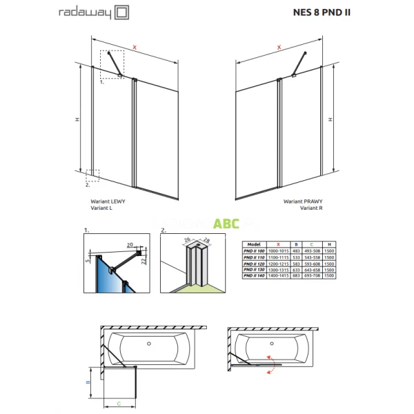 Parawan-nawannowy-140x150-Radaway-NES-8-BLACK-PND-II-10088140-54-01R-chrom-prawe-126072