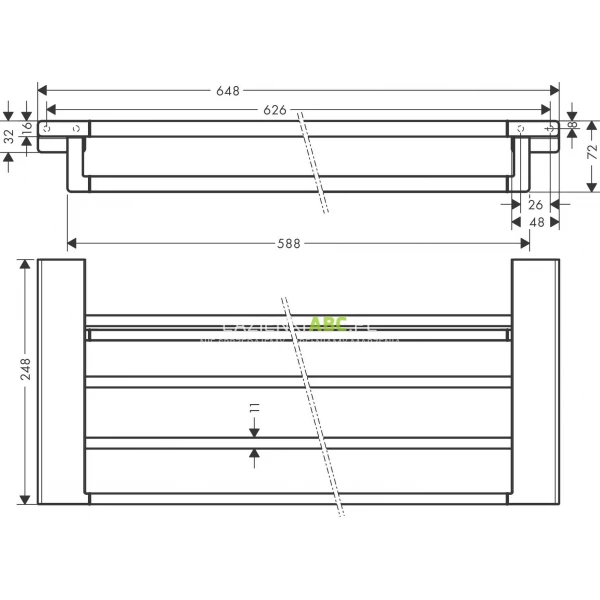 Polka-na-reczniki-z-wieszakiem-na-recznik-65-cm-Hansgrohe-ADDSTORIS-41751670-czarny-matowy-141627